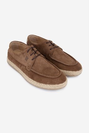 کفش کژوال قهوه ای مردانه چرم طبیعی پاشنه کوتاه ( 4 - 1 cm ) پاشنه ساده کد 839211056