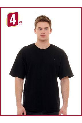 تی شرت مشکی مردانه رگولار پنبه (نخی) کد 789243812