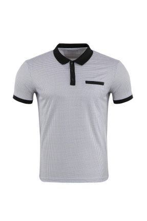تی شرت سفید مردانه رگولار یقه پولو پنبه - پلی استر کد 686415282