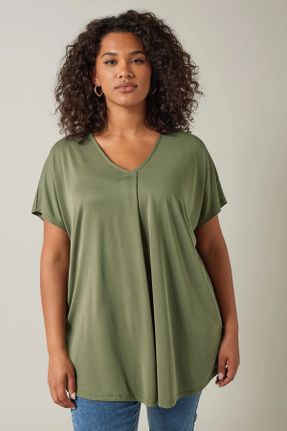 تی شرت خاکی زنانه ویسکون سایز بزرگ تکی کد 834448335
