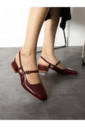 کفش پاشنه بلند کلاسیک زرشکی زنانه پاشنه ساده پاشنه کوتاه ( 4 - 1 cm ) کد 839324372