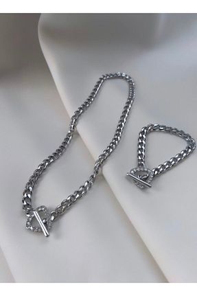 گردنبند جواهر زنانه رودیوم minnejewelry - کد 839329336