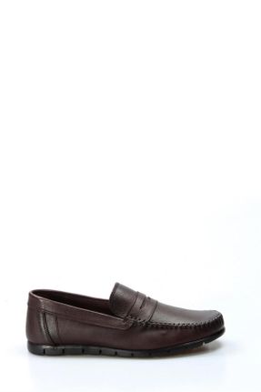 کفش لوفر قهوه ای مردانه چرم طبیعی پاشنه کوتاه ( 4 - 1 cm ) کد 36408743