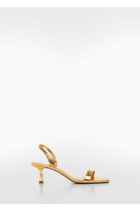 صندل طلائی زنانه پارچه نساجی پاشنه کوتاه ( 4 - 1 cm ) پاشنه ساده کد 805392702