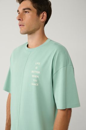 تی شرت سبز مردانه رگولار یقه گرد کد 833499240