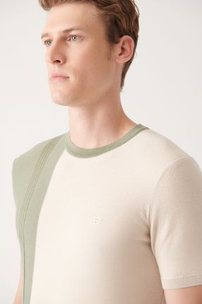 تی شرت سبز مردانه یقه گرد رگولار تکی کد 640174324