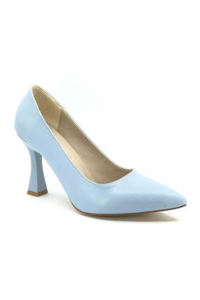 کفش استایلتو آبی پاشنه ضخیم پاشنه متوسط ( 5 - 9 cm ) کد 801657899