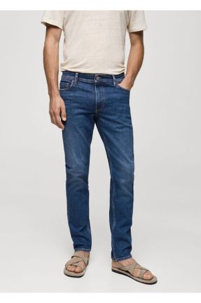 شلوار جین آبی مردانه پاچه رگولار استاندارد کد 834501488