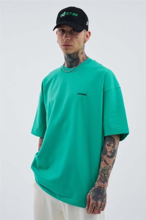 تی شرت سبز مردانه یقه گرد پنبه (نخی) اورسایز تکی کد 688617452
