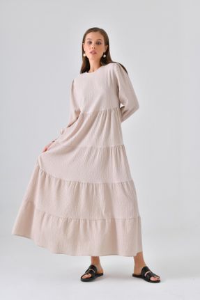 لباس طوسی زنانه بافتنی مخلوط پلی استر رگولار آستین-بلند کد 684486398