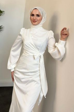 لباس مجلسی سفید زنانه آستین استاندارد کد 835354136