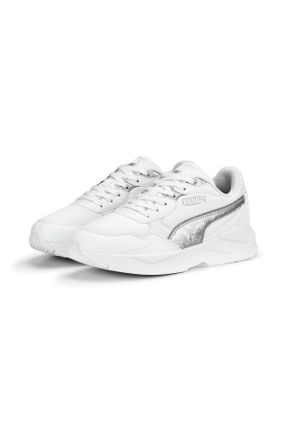 کفش اسنیکر سفید زنانه بند دار PU کد 474590119