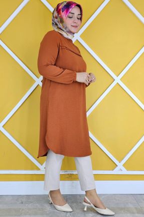 تونیک نارنجی زنانه پلی استر بافتنی سایز بزرگ کد 836183214