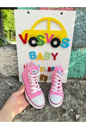 کفش اسنیکر صورتی بچه گانه بند دار VOSVOSBABYSTORE - کد 322946967
