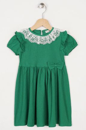 لباس سبز بچه گانه بافتنی آستین-کوتاه کد 808230081