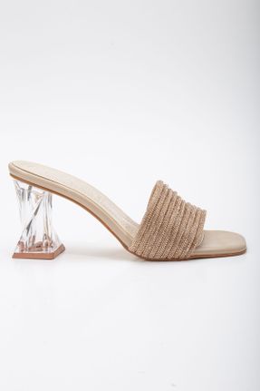 کفش پاشنه بلند کلاسیک بژ زنانه چرم مصنوعی پاشنه ساده پاشنه متوسط ( 5 - 9 cm ) کد 799051254
