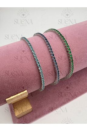 دستبند نقره سبز زنانه 925 عیار suena - کد 796235431