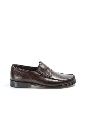 کفش کلاسیک قهوه ای مردانه چرم طبیعی پاشنه کوتاه ( 4 - 1 cm ) پاشنه ساده کد 36970168