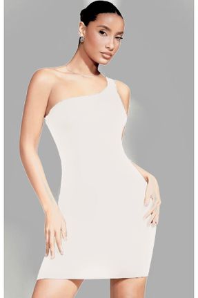 لباس سفید زنانه بافت لیکرا تک آستین کد 828862844