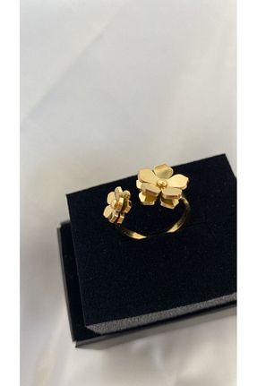انگشتر استیل (فولاد) طلائی زنانه استیل ضد زنگ QUATTRO ACCESSORİO - کد 834673890