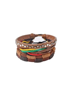 دستبند جواهر رنگی زنانه چرم PİGADO - کد 770351780