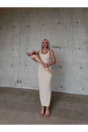 لباس بژ زنانه بافتنی ForOre - کد 839403102