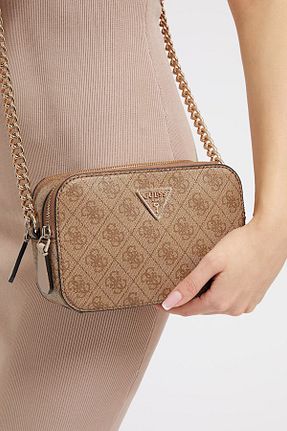 کیف دوشی بژ زنانه چرم مصنوعی Guess - کد 839408824