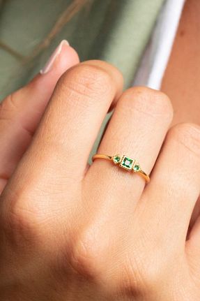 انگشتر جواهر سبز زنانه زیرکن Sahira Jewelry - کد 125029469