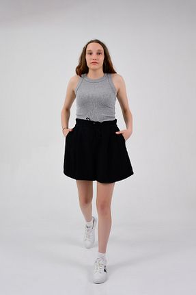 شلوارک و برمودا مشکی زنانه فاق بلند GE MARK - کد 839434731