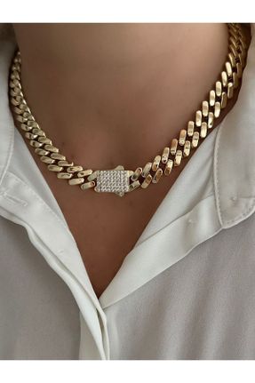 گردنبند استیل طلائی زنانه استیل ضد زنگ کد 830141968