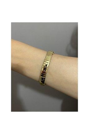 دستبند استیل (فولاد) طلائی زنانه استیل (فولاد) shesra - کد 835498675