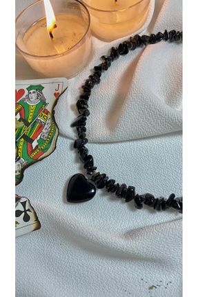 گردنبند جواهر مشکی زنانه سنگ Elifsu Jewelry - کد 839461044
