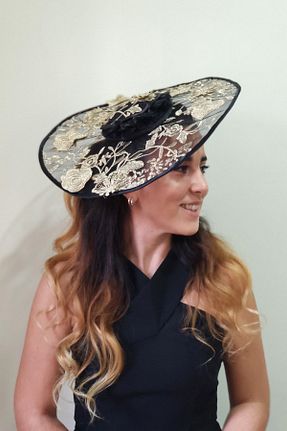 کلاه مشکی زنانه پنبه ای vivienmillineryhats - کد 73517360