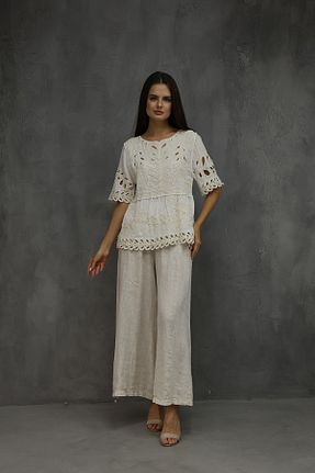 شلوار بژ زنانه کتان Ragazze Ventenni - کد 839478826
