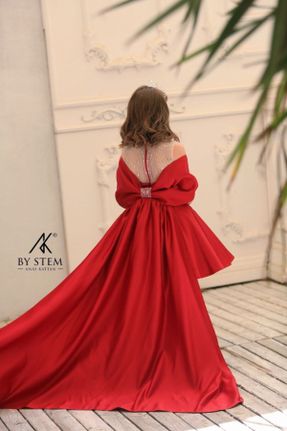 لباس قرمز بچه گانه بافتنی رگولار آستین-کوتاه کد 824075656