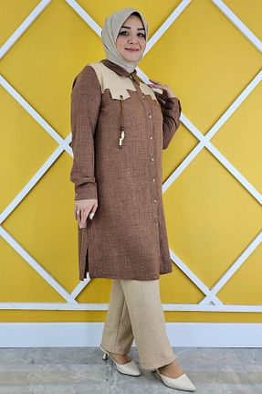 پیراهن حجاب قهوه ای زنانه رگولار PYS - کد 827227152