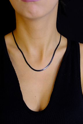 گردنبند استیل ( فولاد ) مشکی زنانه استیل (فولاد) NİŞANTAŞI ACCESSORİES - کد 839505243