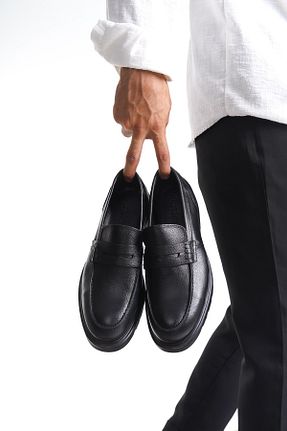 کفش کلاسیک مشکی مردانه چرم خالص depderi - کد 839510823