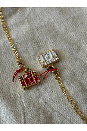 گردنبند جواهر قرمز زنانه برنجی TOMERV ATELIER - کد 839518681
