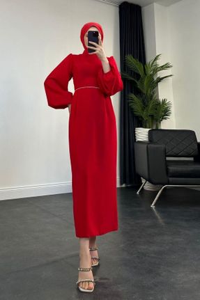 لباس مجلسی قرمز زنانه آستین استاندارد رگولار کد 806713359