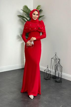 لباس مجلسی قرمز زنانه آستین استاندارد رگولار کد 811931526