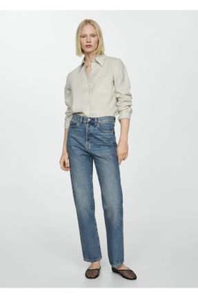 شلوار جین آبی زنانه پاچه رگولار استاندارد کد 779605410