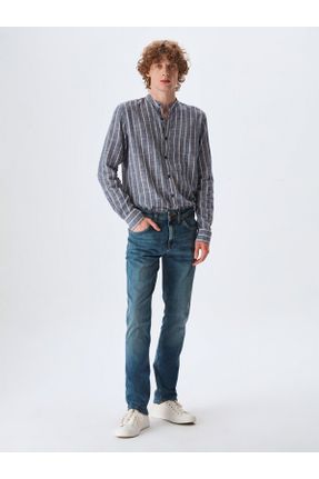 شلوار جین آبی مردانه پاچه تنگ جین استاندارد کد 322511358