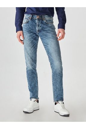شلوار جین آبی مردانه پاچه تنگ جین اسلیم استاندارد کد 199731381