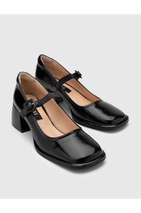 کفش پاشنه بلند کلاسیک مشکی زنانه پاشنه ساده پاشنه کوتاه ( 4 - 1 cm ) چرم طبیعی کد 757143954