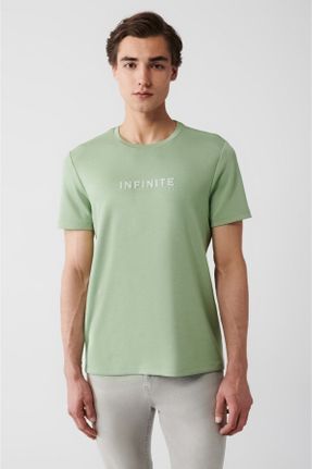 تی شرت سبز مردانه رگولار یقه گرد تکی کد 664594507