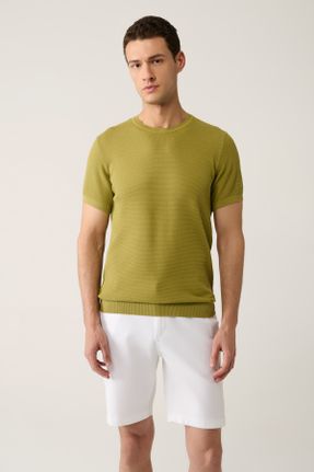 تی شرت سبز مردانه رگولار پنبه (نخی) یقه گرد کد 824489965