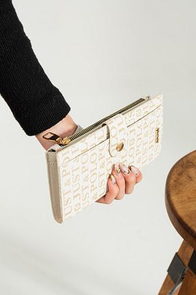 کیف پورتفوی و کلاچ بژ زنانه چرم مصنوعی Just Polo - کد 650388134