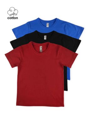تی شرت قرمز بچه گانه رگولار یقه گرد 3