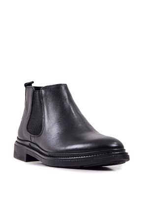 بوت / نیم بوت مشکی مردانه چرم خالص Ustalar Ayakkabı Çanta - کد 831250187